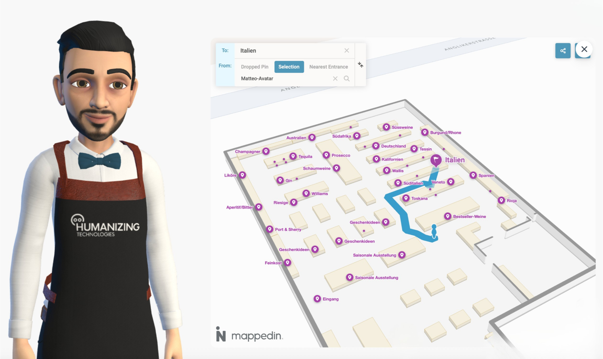 Humanizing Technologies Avatar Wayfinder