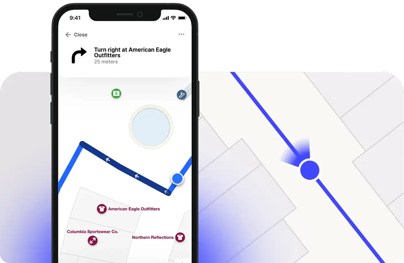 Mappedin Web showing indoor positioning
