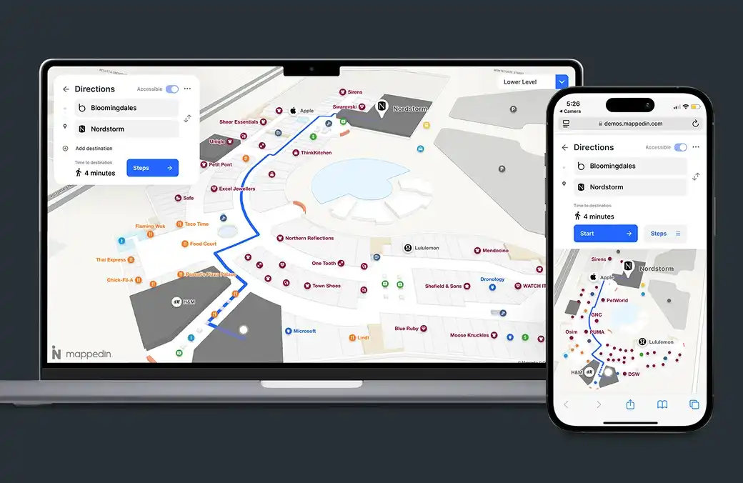Mappedin Web on desktop and mobile