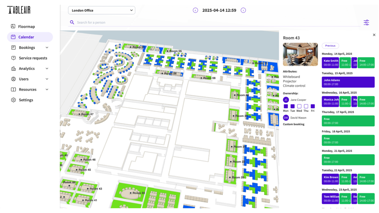 tableair-meeting-booking-interface