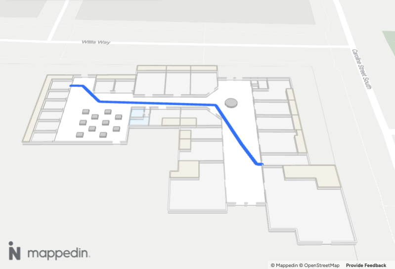 Path between two spaces